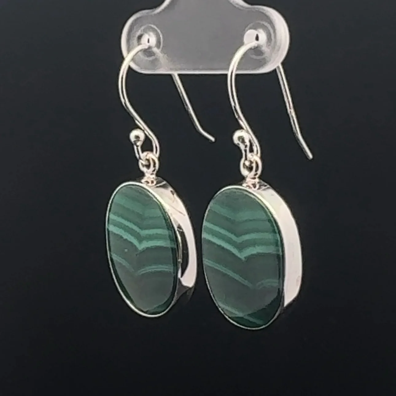 Sterling Silver Malachite Earrings - Image 3
