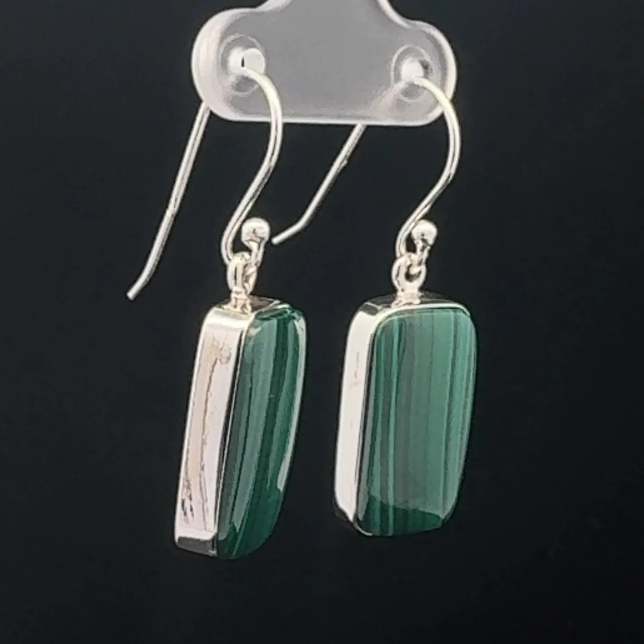 Sterling Silver Malachite Earrings - Image 2