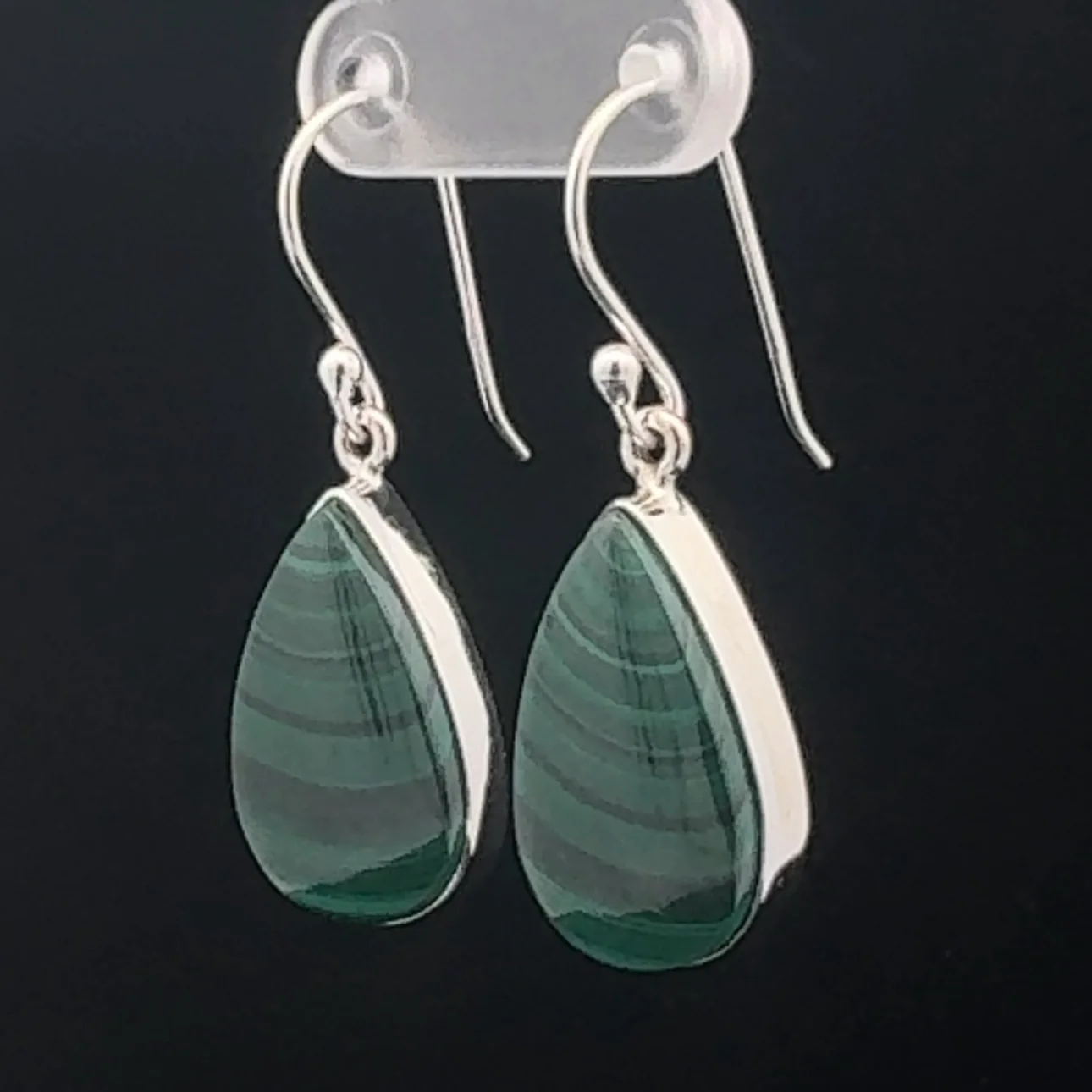 Sterling Silver Malachite Earrings - Image 3