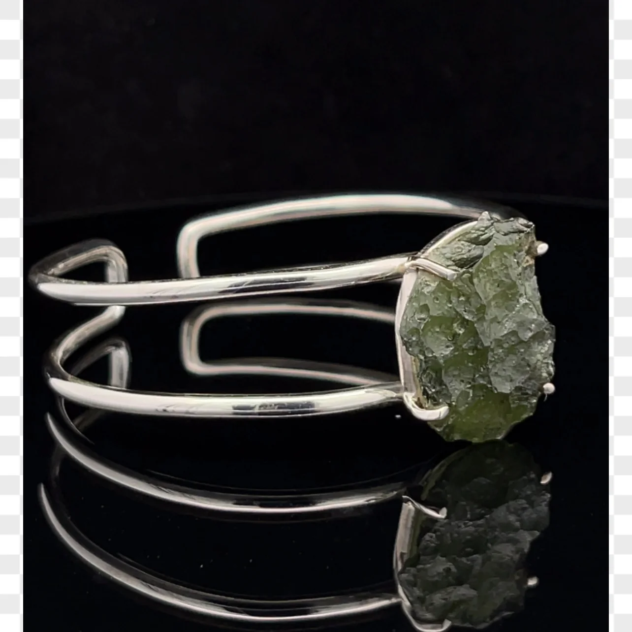 Sterling Silver Moldavite Bracelet - Image 2