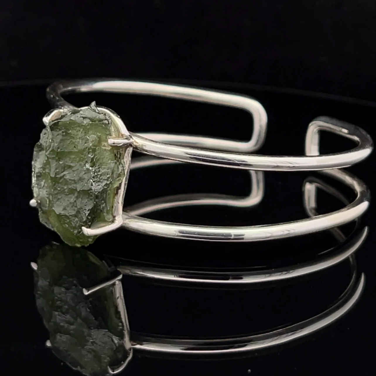 Sterling Silver Moldavite Bracelet - Image 3