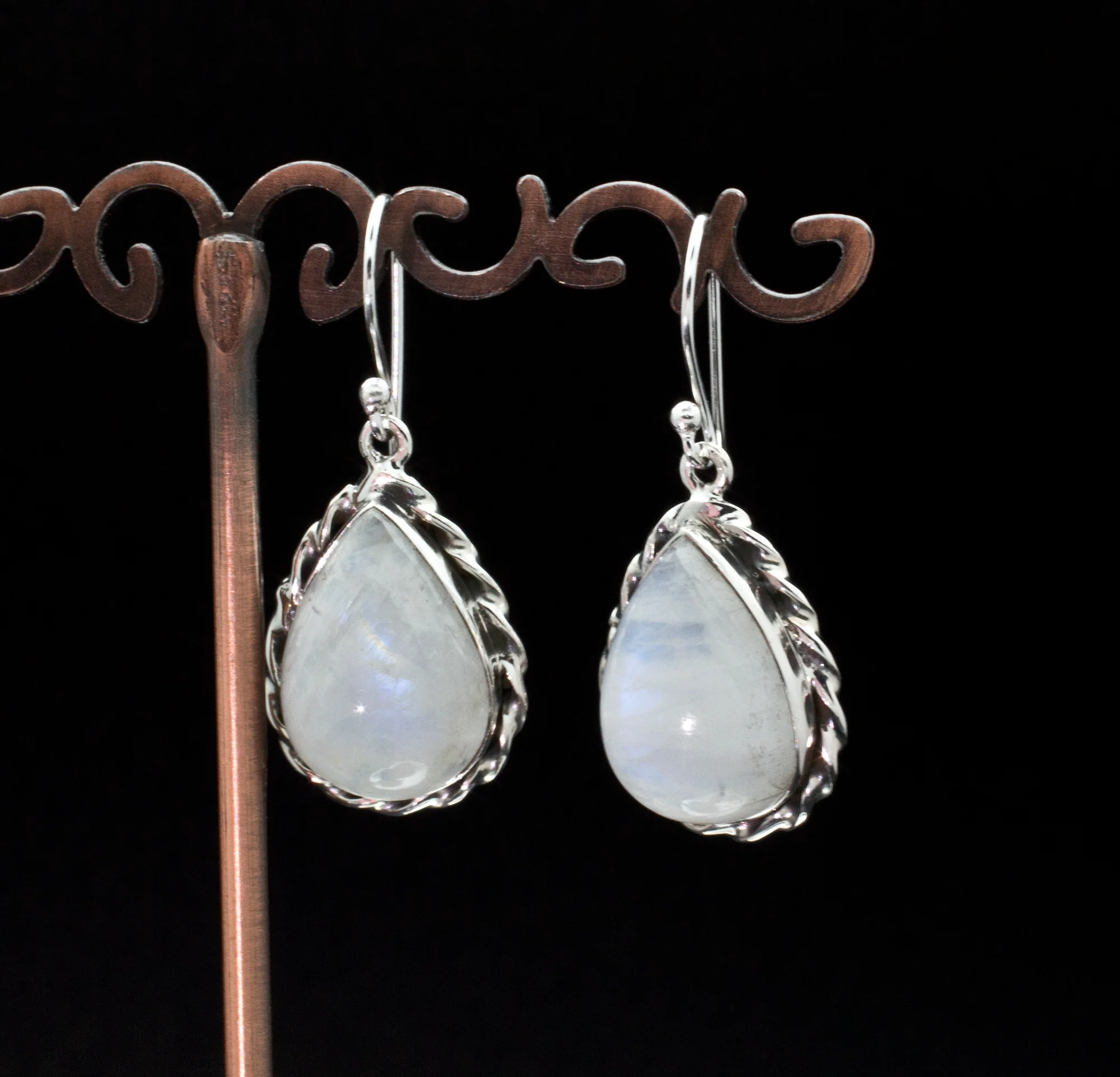 Sterling Silver Moonstone Earrings - Image 2