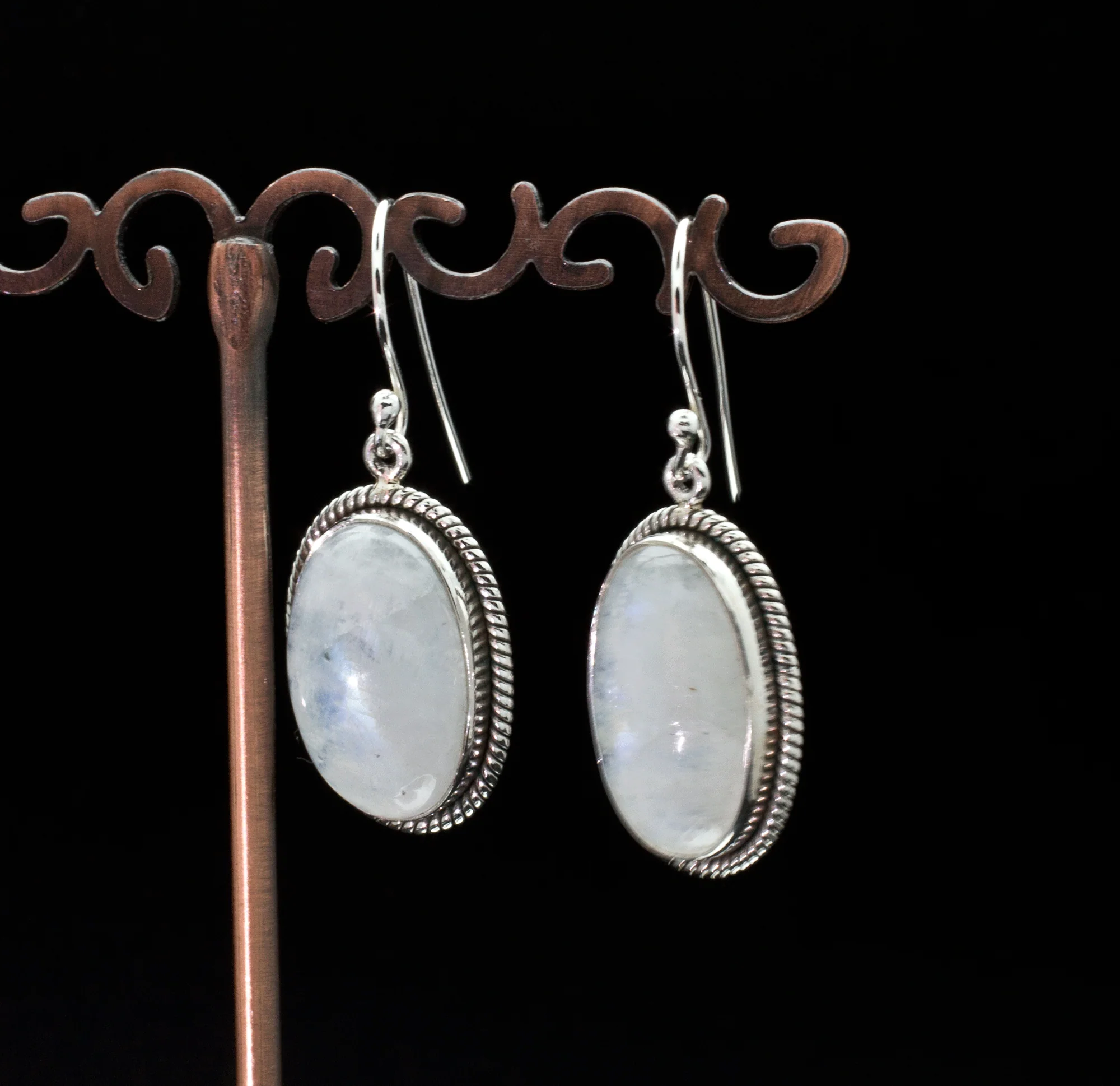 Sterling Silver Moonstone Earrings - Image 2