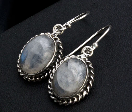 Sterling Silver Moonstone Earrings - Image 2