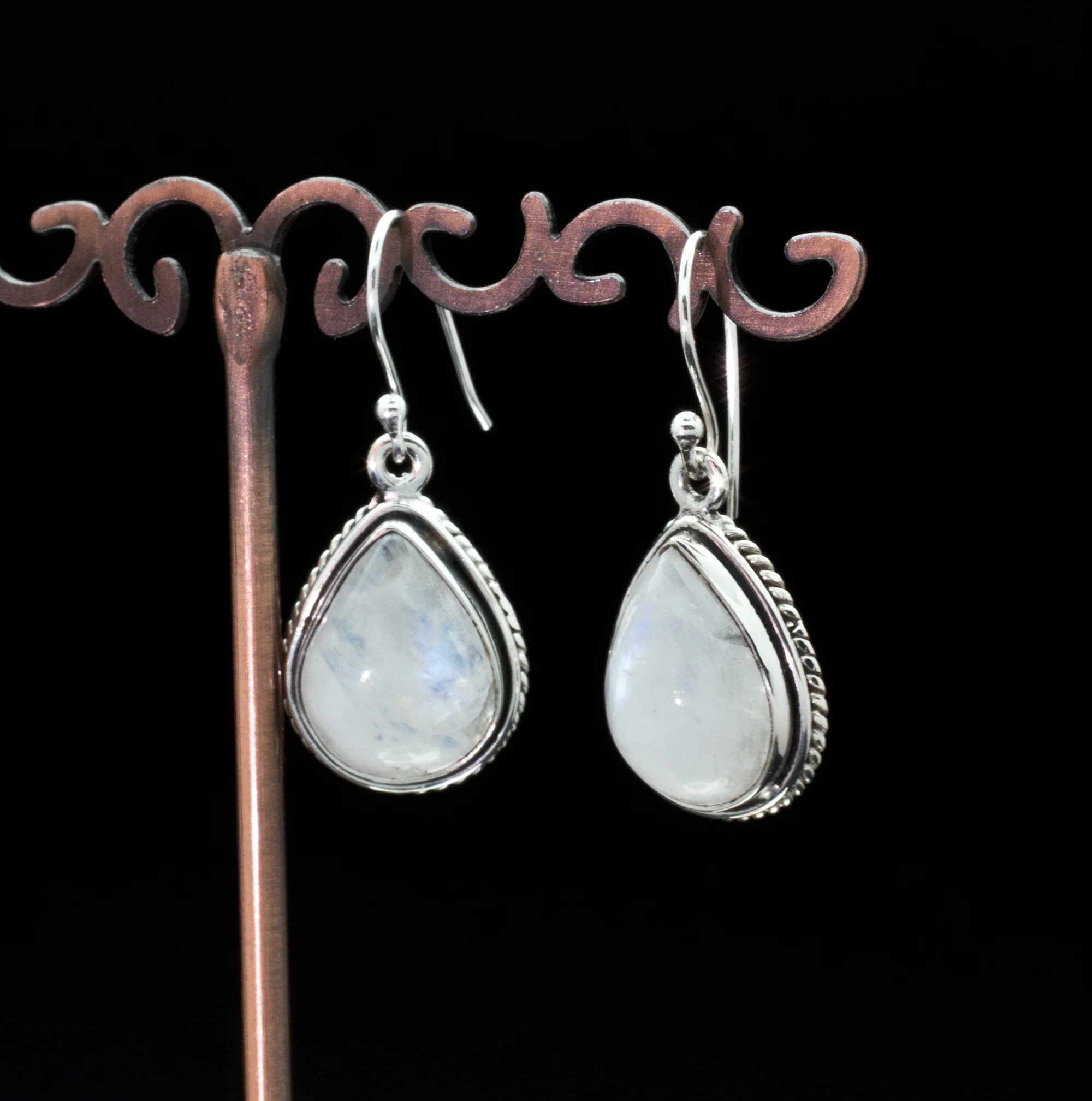 Sterling Silver Moonstone Earrings - Image 2