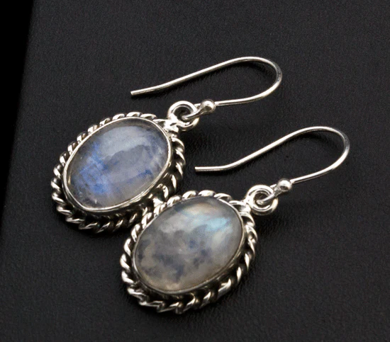 Sterling Silver Moonstone Earrings - Image 2