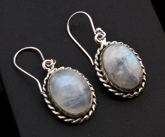Sterling Silver Moonstone Earrings - Image 2