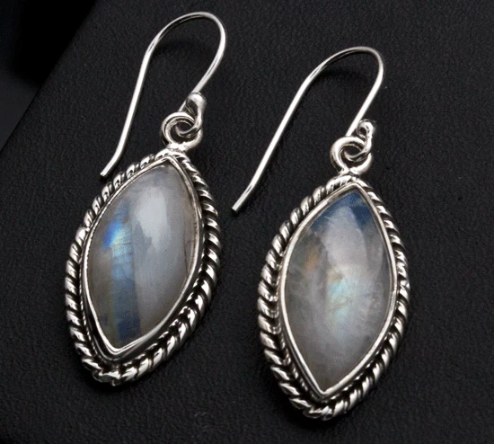 Sterling Silver Moonstone Earrings - Image 2