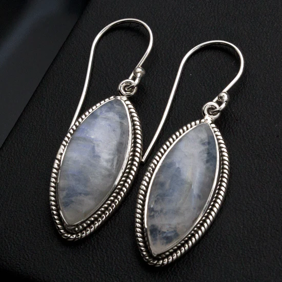 Sterling Silver Moonstone Earrings - Image 2