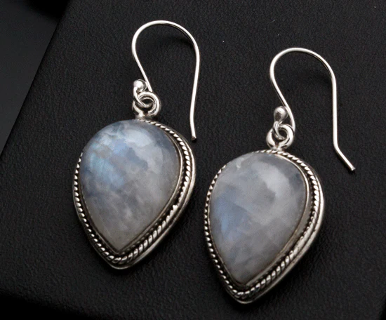 Sterling Silver Moonstone Earrings - Image 2