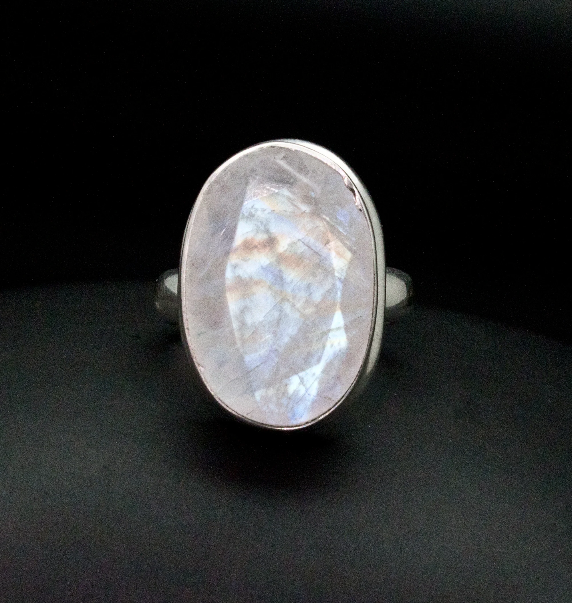 Sterling Silver Moonstone Ring Size 5 - Image 2