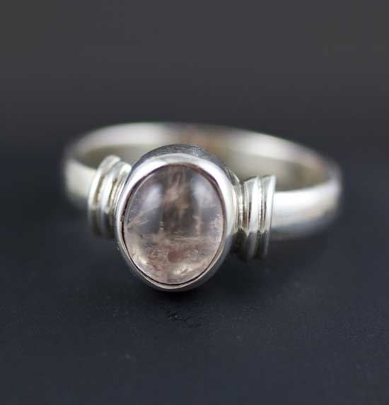 Sterling Silver Morganite Ring Size 7 - Image 2