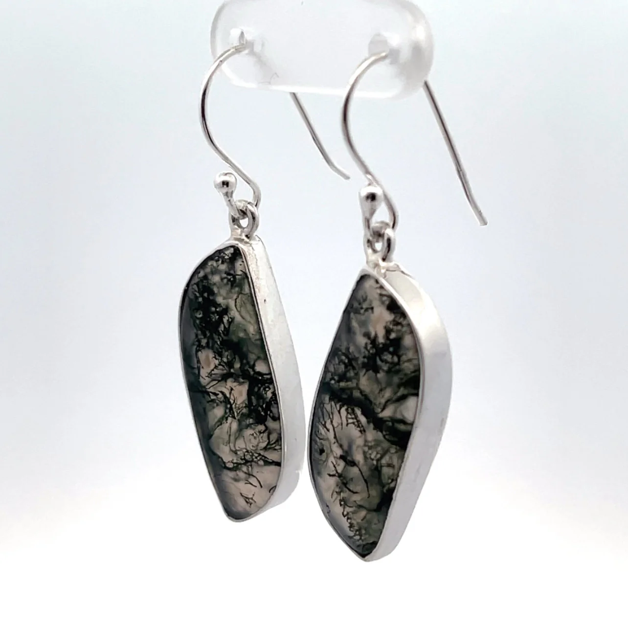Sterling Silver Moss Agate Earrings - Image 3