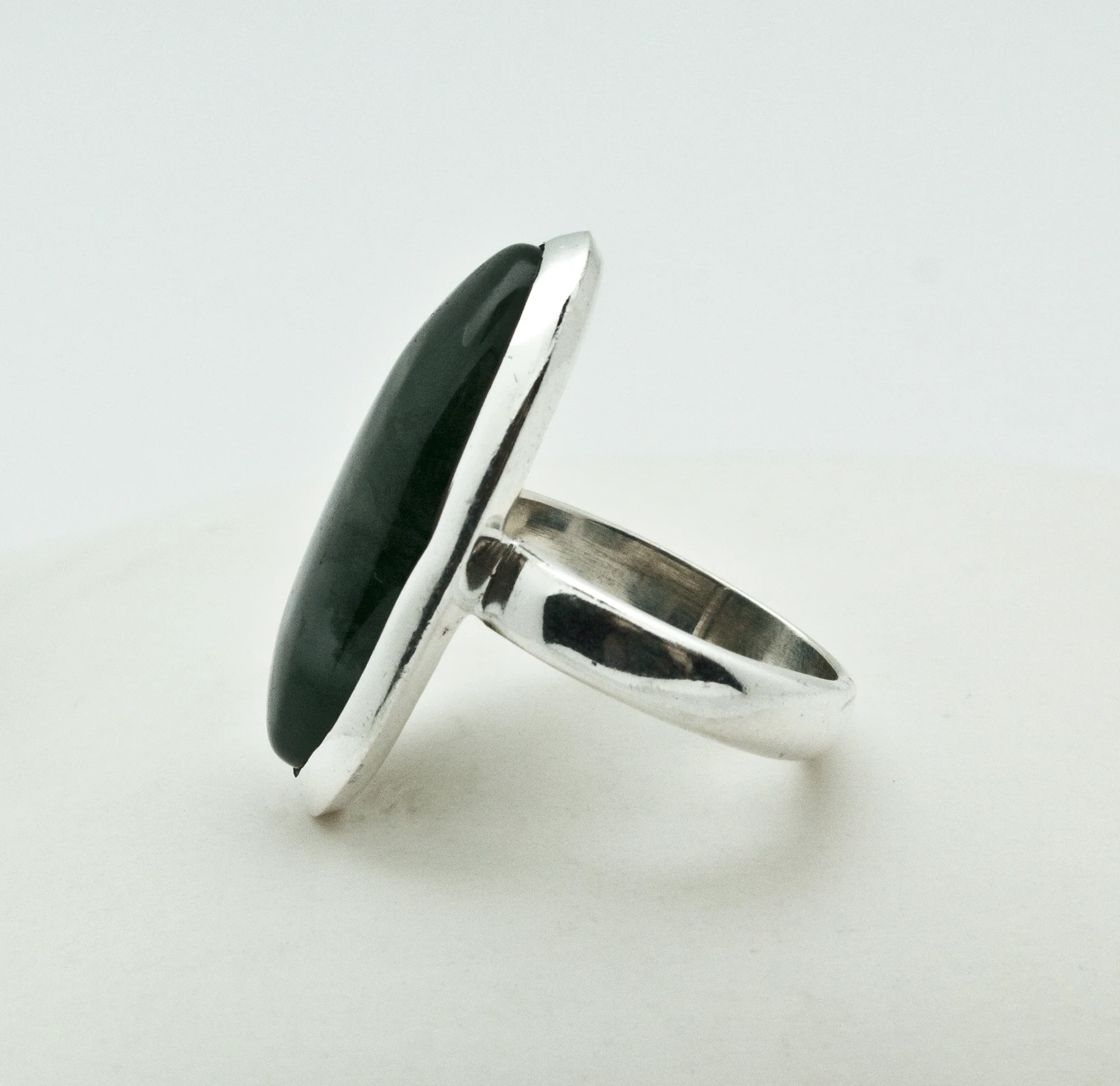 Sterling Silver Moss Agate Ring Size 5 - Image 3