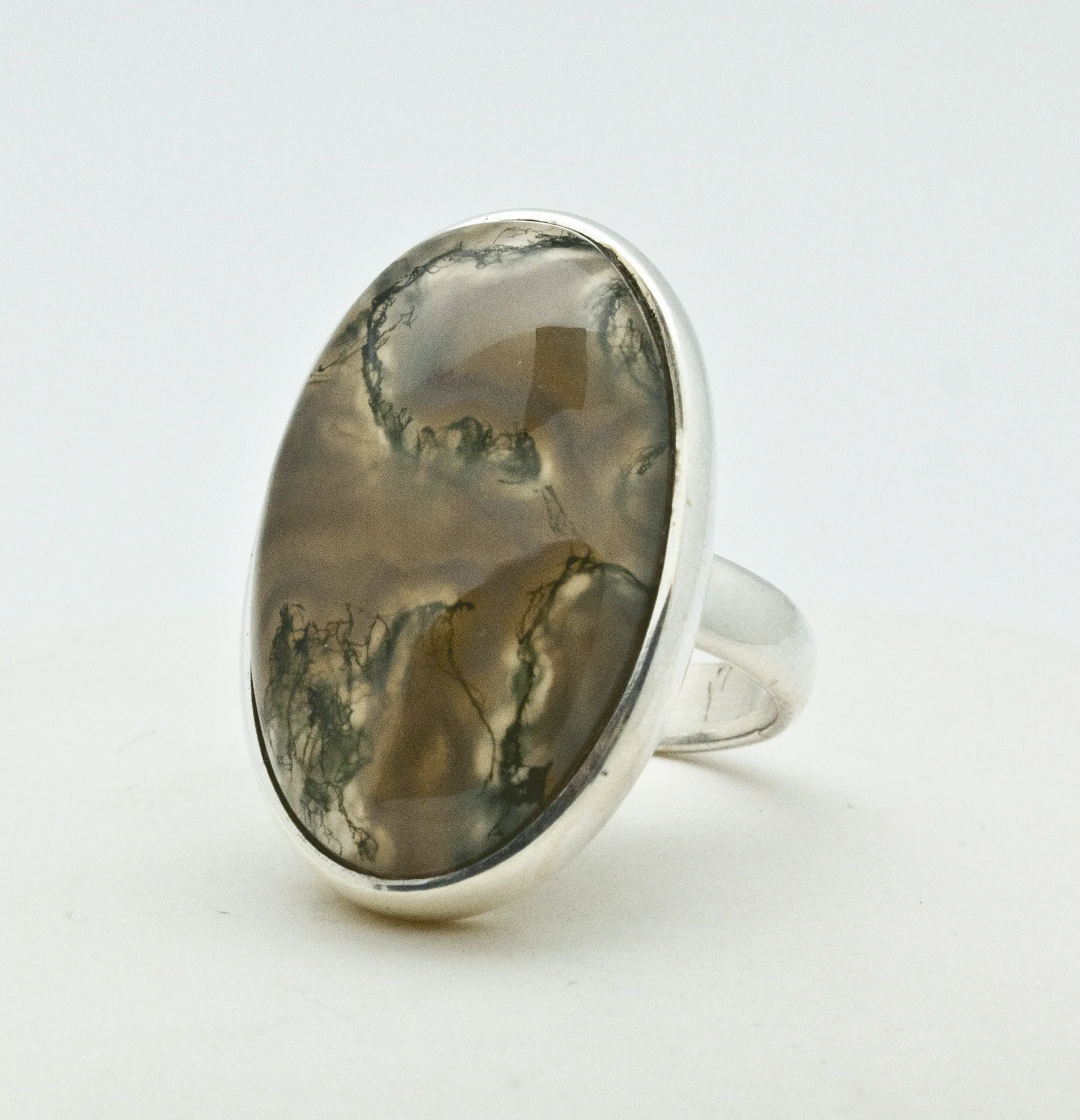 Sterling Silver Moss Agate Size 6.5 - Image 2