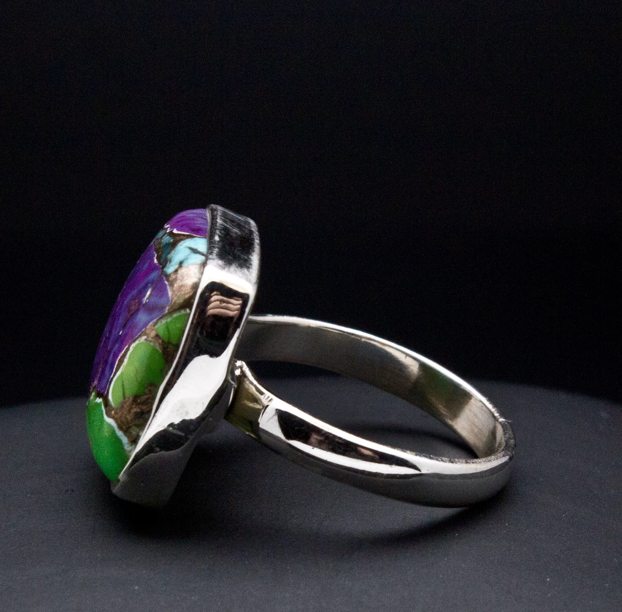 Sterling Silver Multi Color Turquoise Ring SIze 7 - Image 2