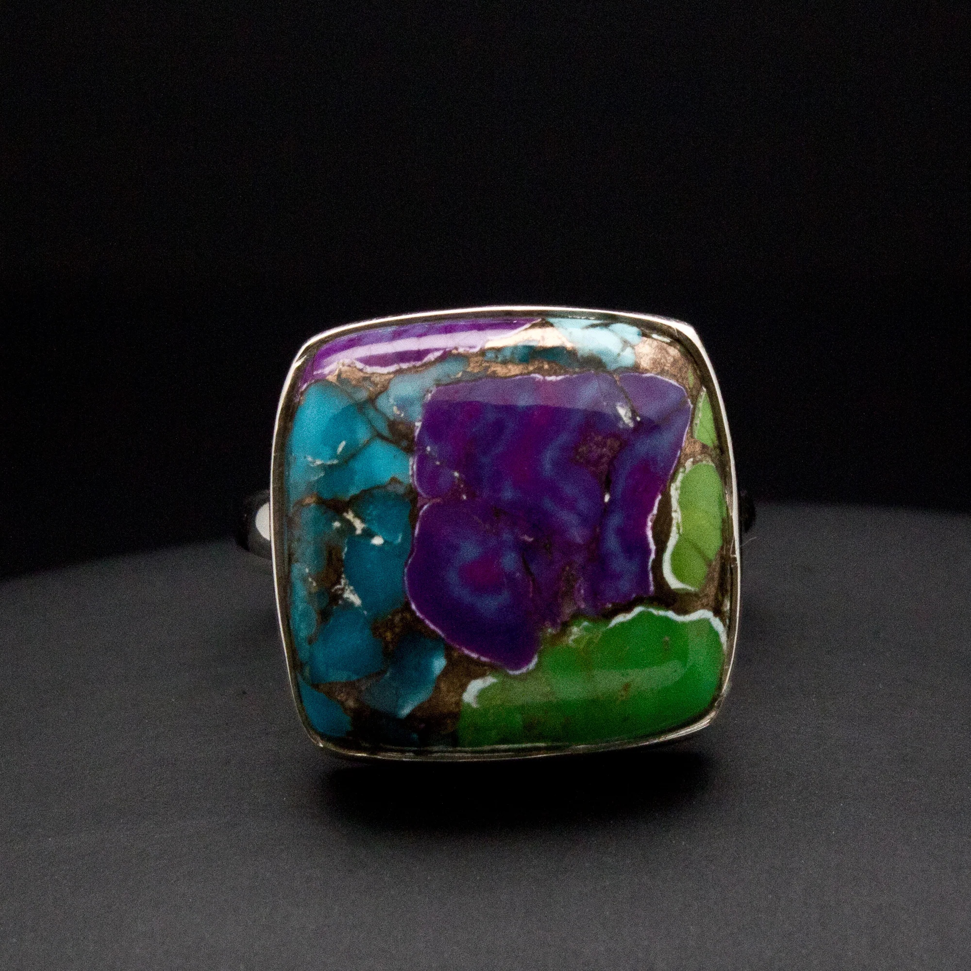 Sterling Silver Multi Color Turquoise Ring SIze 7 - Image 3