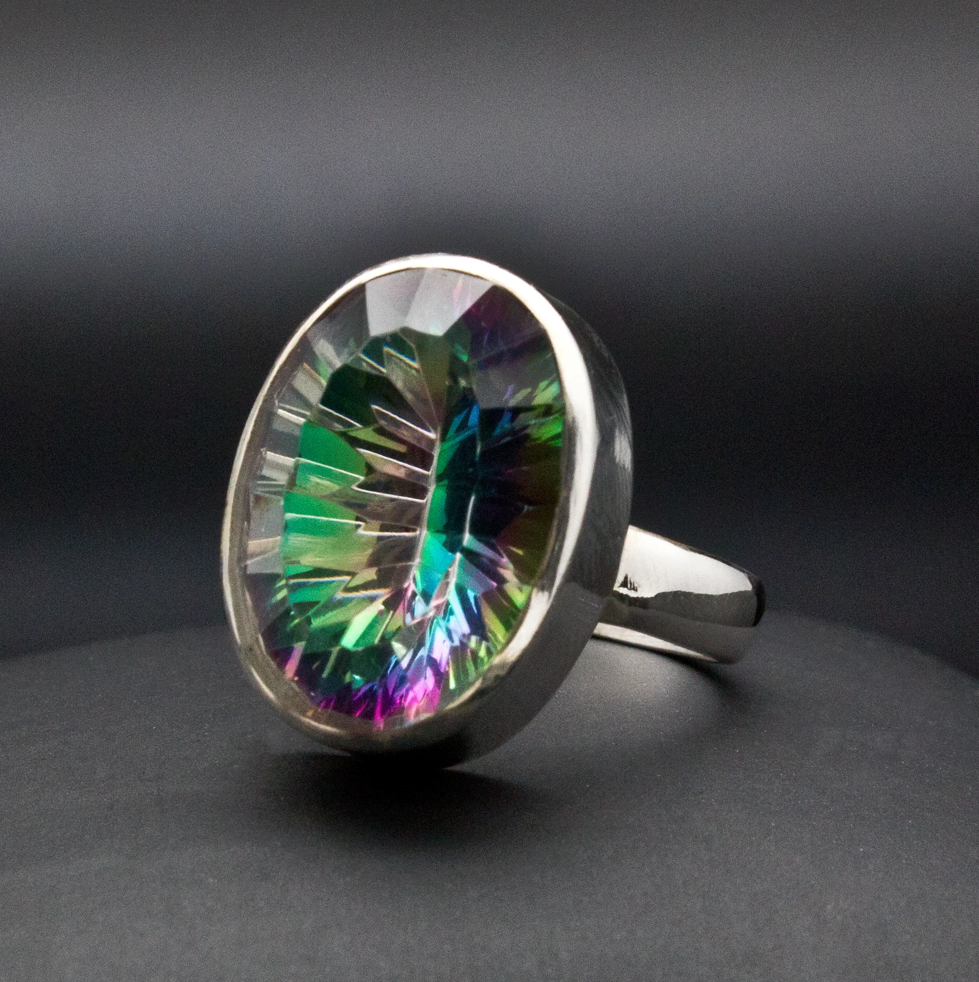 Sterling Silver Mystic Topaz Ring Size 7 - Image 2
