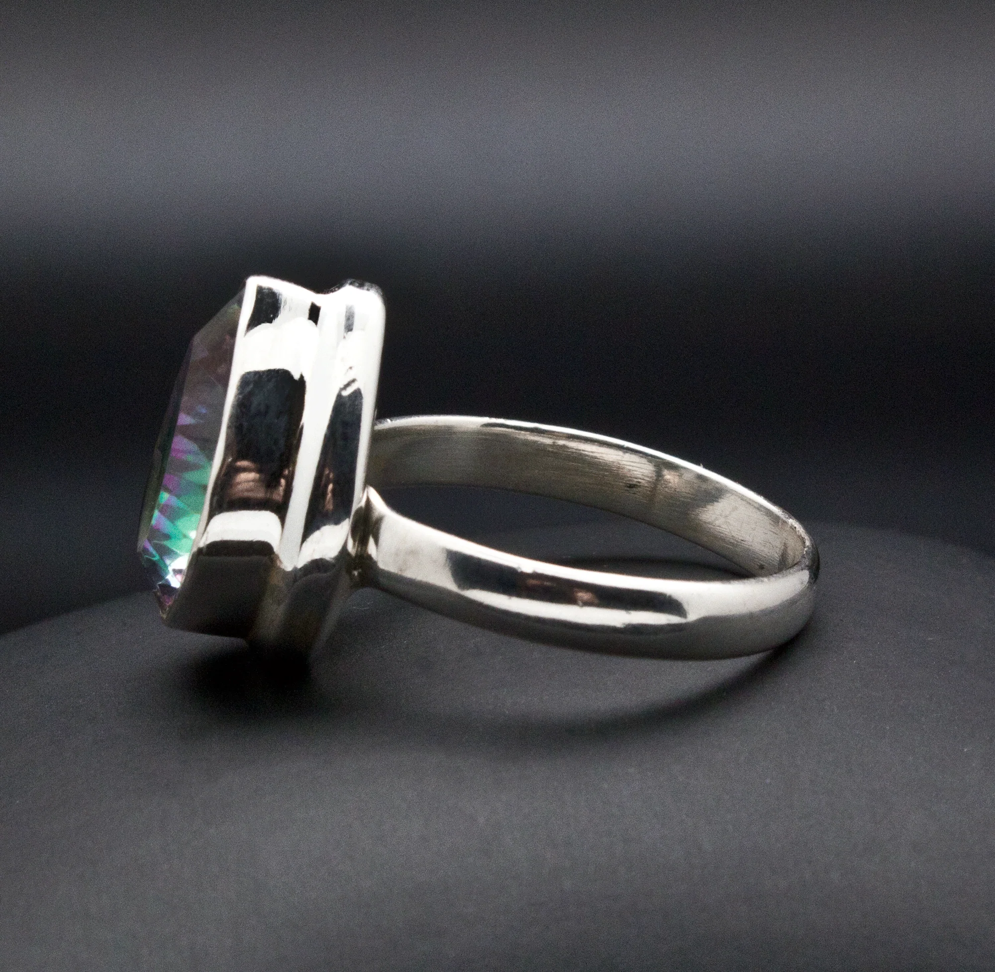 Sterling Silver Mystic Topaz Ring Size 11 - Image 3