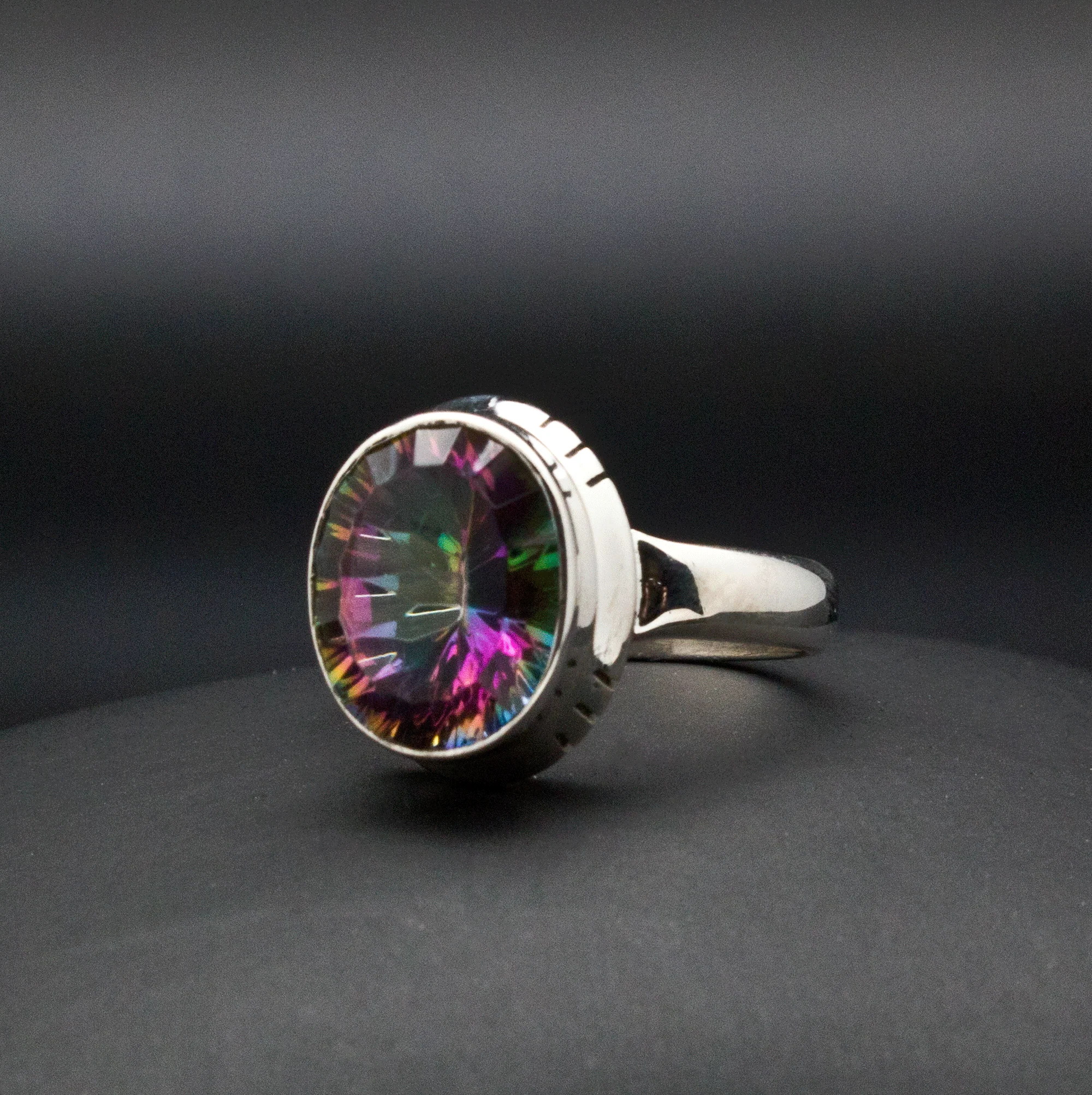 Sterling Silver Mystic Topaz Ring Size 5 - Image 3