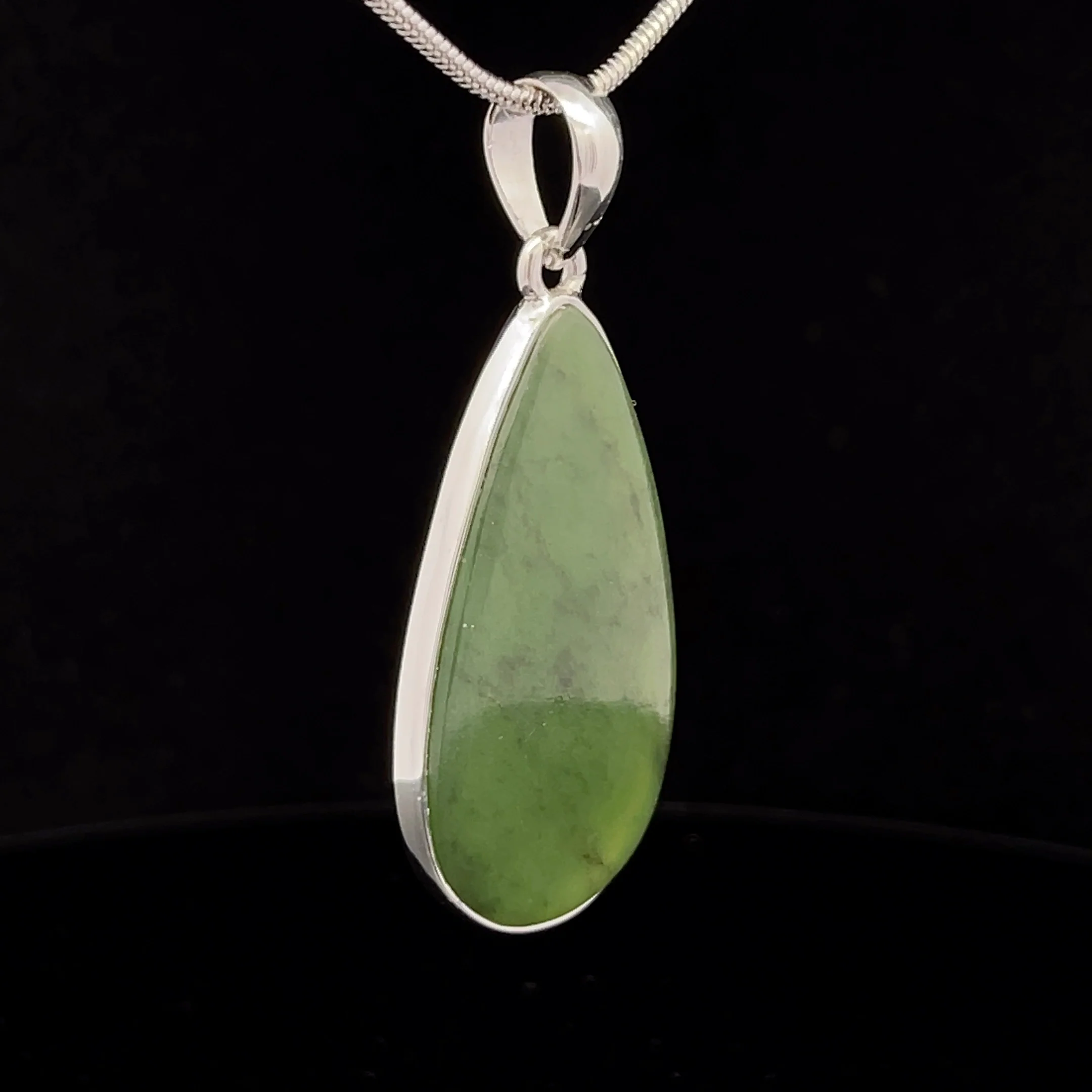 Sterling Silver Nephrite Jade Pendant - Image 2
