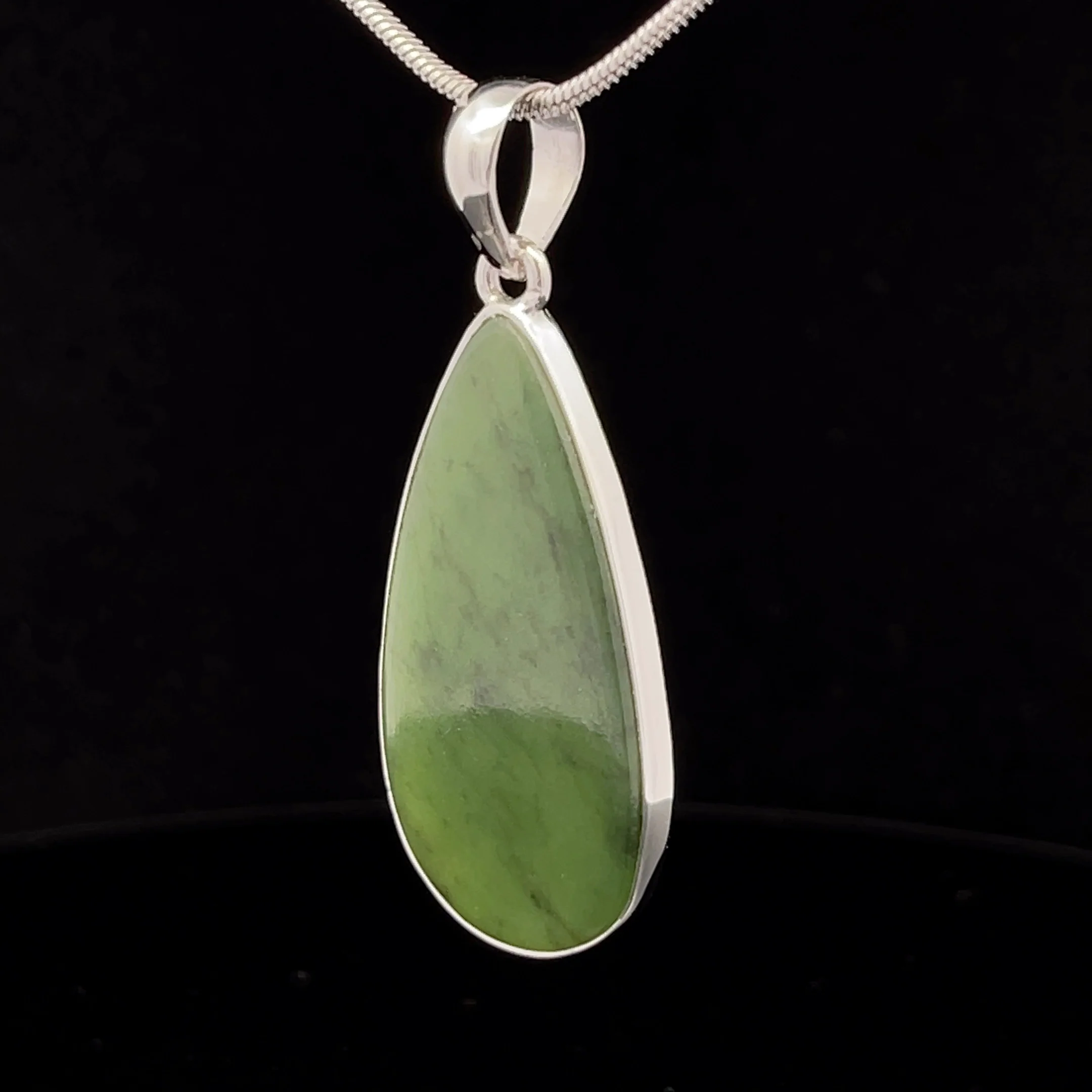 Sterling Silver Nephrite Jade Pendant - Image 3