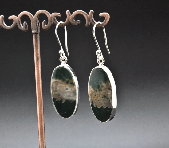 Sterling Silver Ocean Jasper Earrings - Image 2
