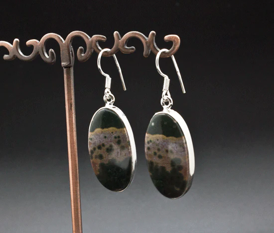 Sterling Silver Ocean Jasper Earrings - Image 2