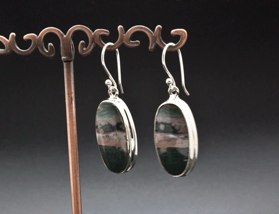 Sterling Silver Ocean Jasper Earrings - Image 2