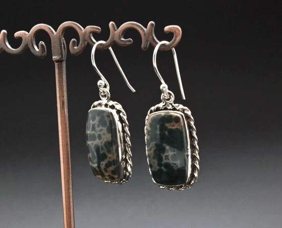 Sterling Silver Ocean Jasper Earrings - Image 2