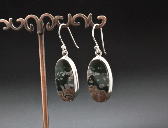 Sterling Silver Ocean Jasper Earrings - Image 2