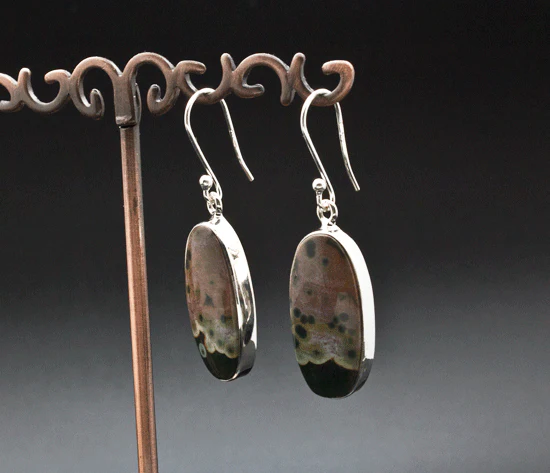 Sterling Silver Ocean Jasper Earrings - Image 2