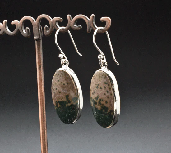 Sterling Silver Ocean Jasper Earrings - Image 2
