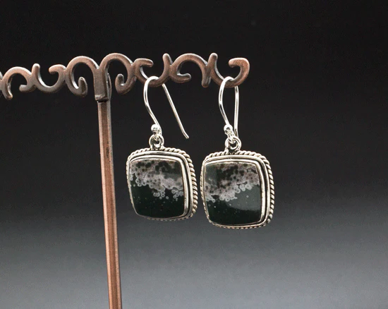 Sterling Silver Ocean Jasper Earrings - Image 2