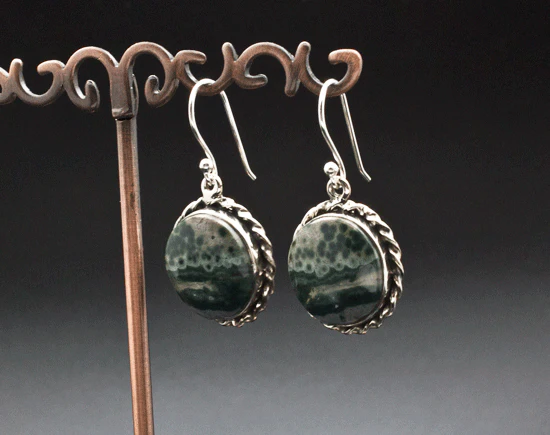 Sterling Silver Ocean Jasper Earrings - Image 2