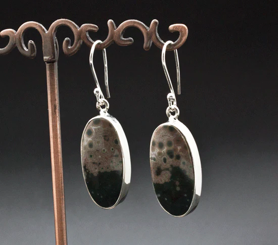 Sterling Silver Ocean Jasper Earrings - Image 2