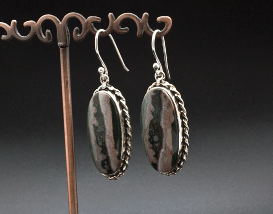 Sterling Silver Ocean Jasper Earrings - Image 2