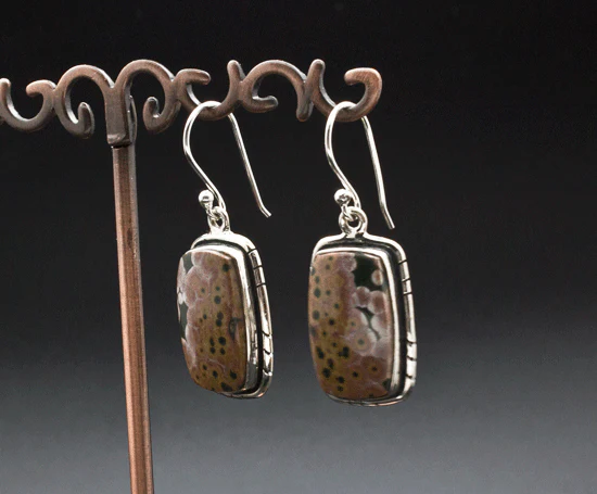 Sterling Silver Ocean Jasper Earrings - Image 2