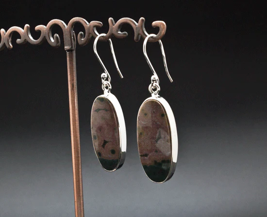 Sterling Silver Ocean Jasper Earrings - Image 2