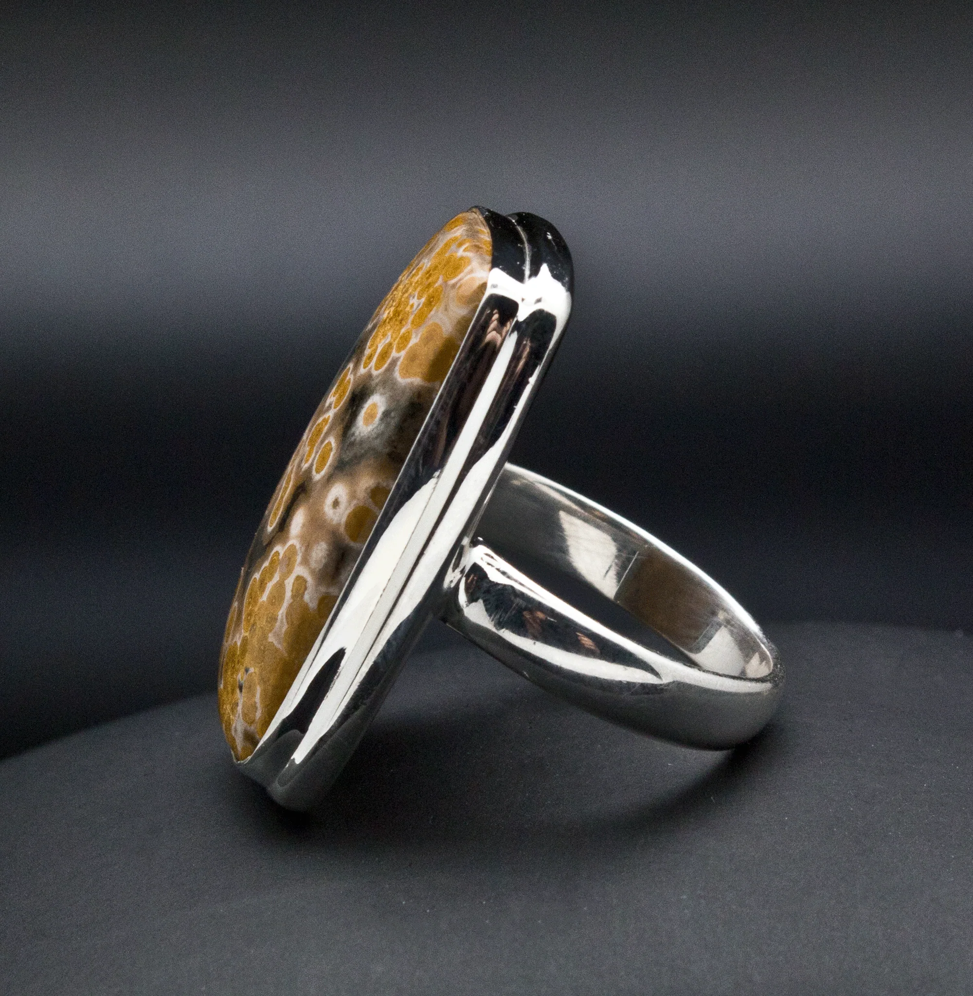 Sterling Silver Ocean Jasper Ring Size 7 - Image 3