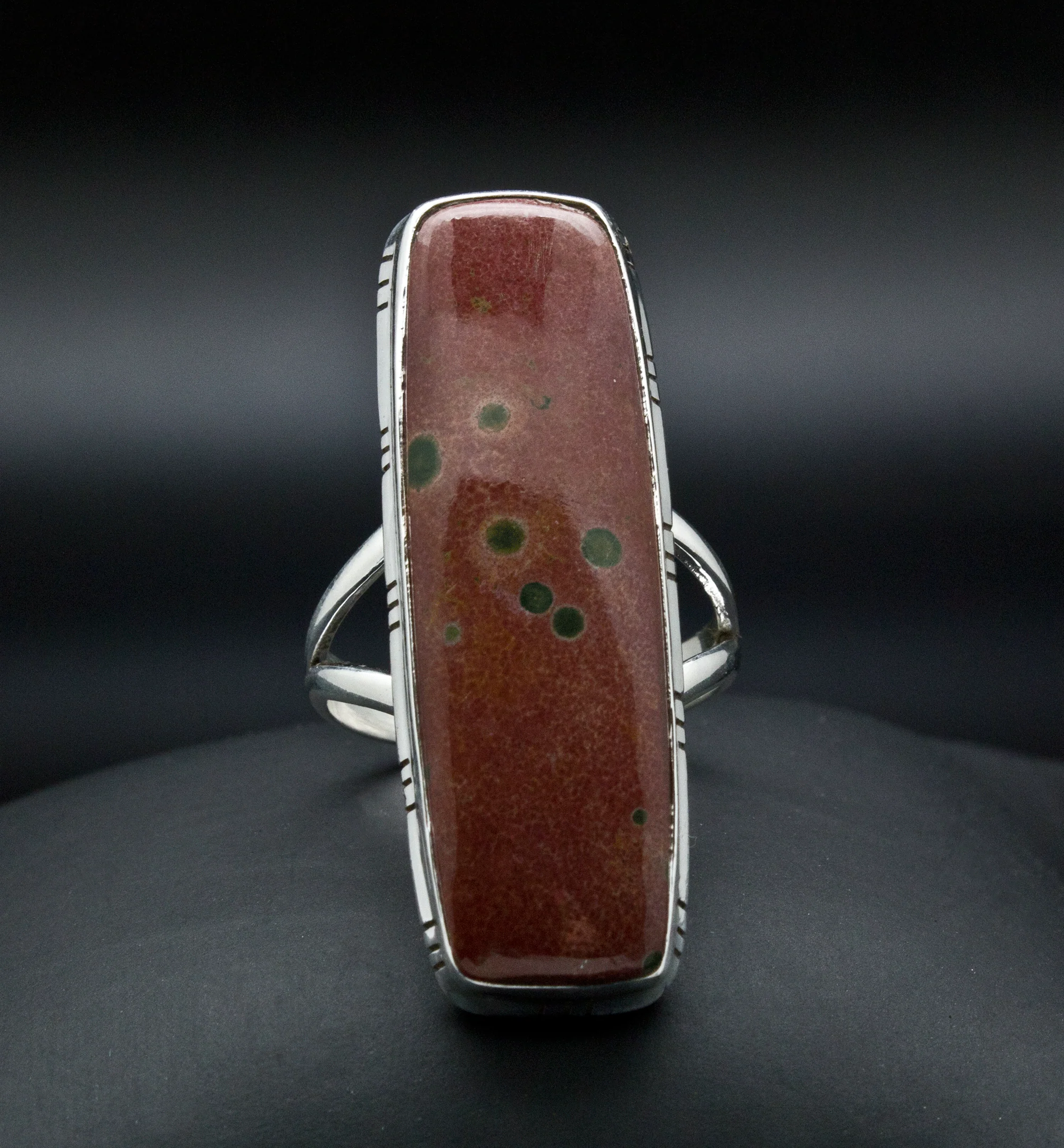 Sterling Silver Ocean Jasper Ring Size 11 - Image 2