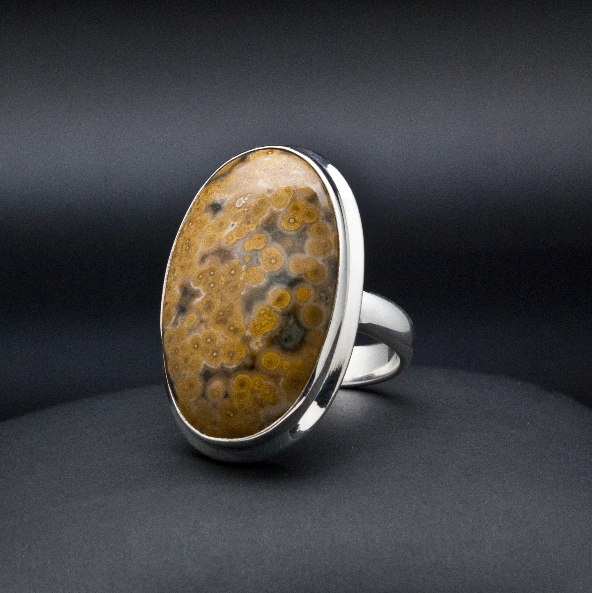 Sterling Silver Ocean Jasper Ring Size 6.5 - Image 2