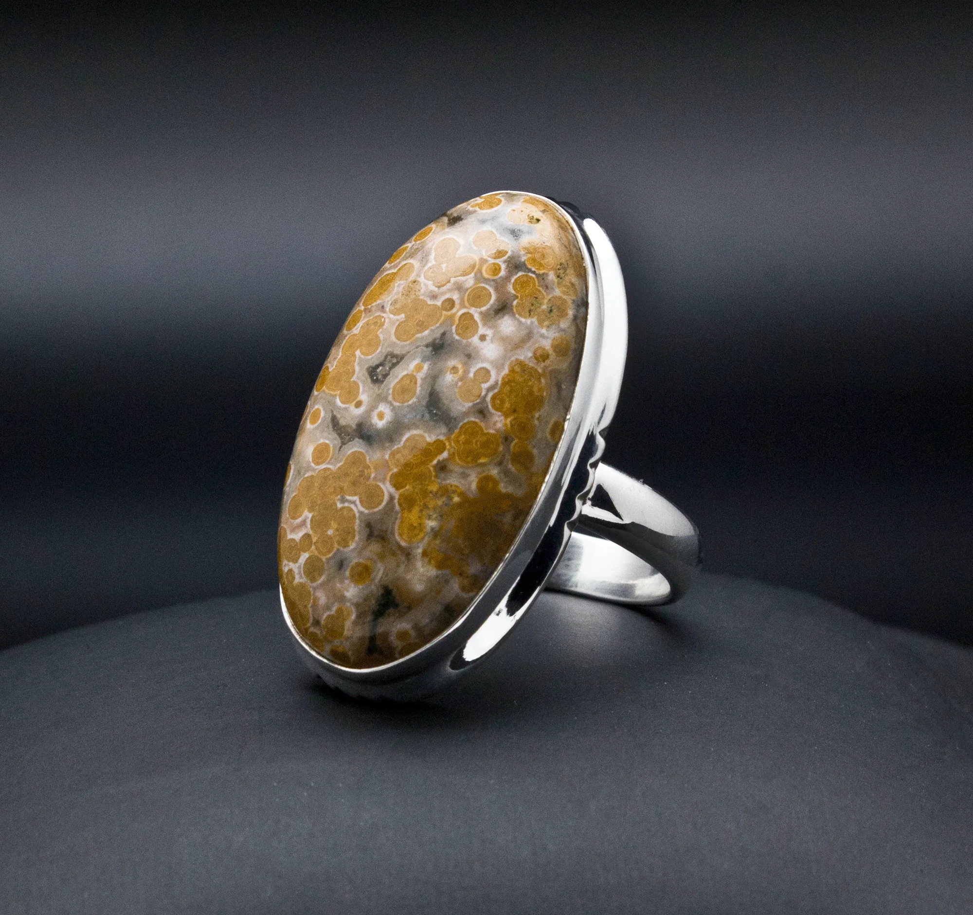 Sterling Silver Ocean Jasper Ring Size 6.5 - Image 2
