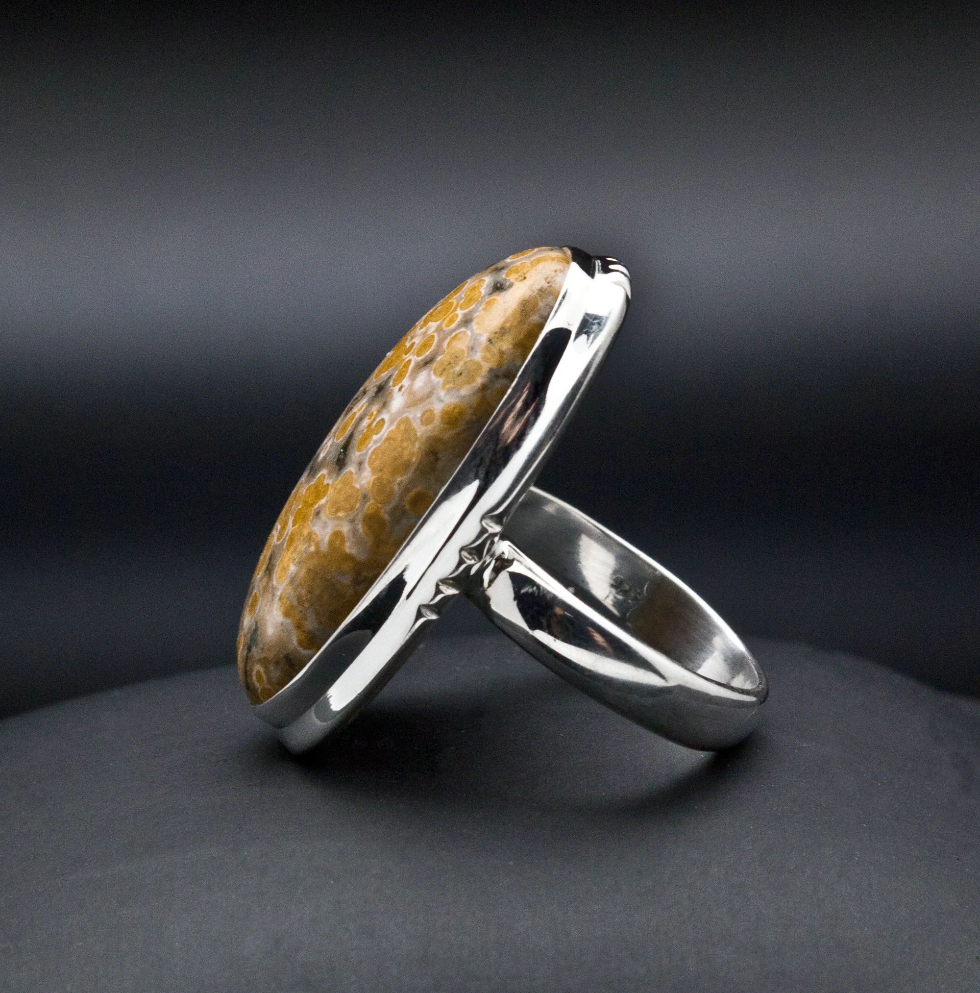 Sterling Silver Ocean Jasper Ring Size 6.5 - Image 3