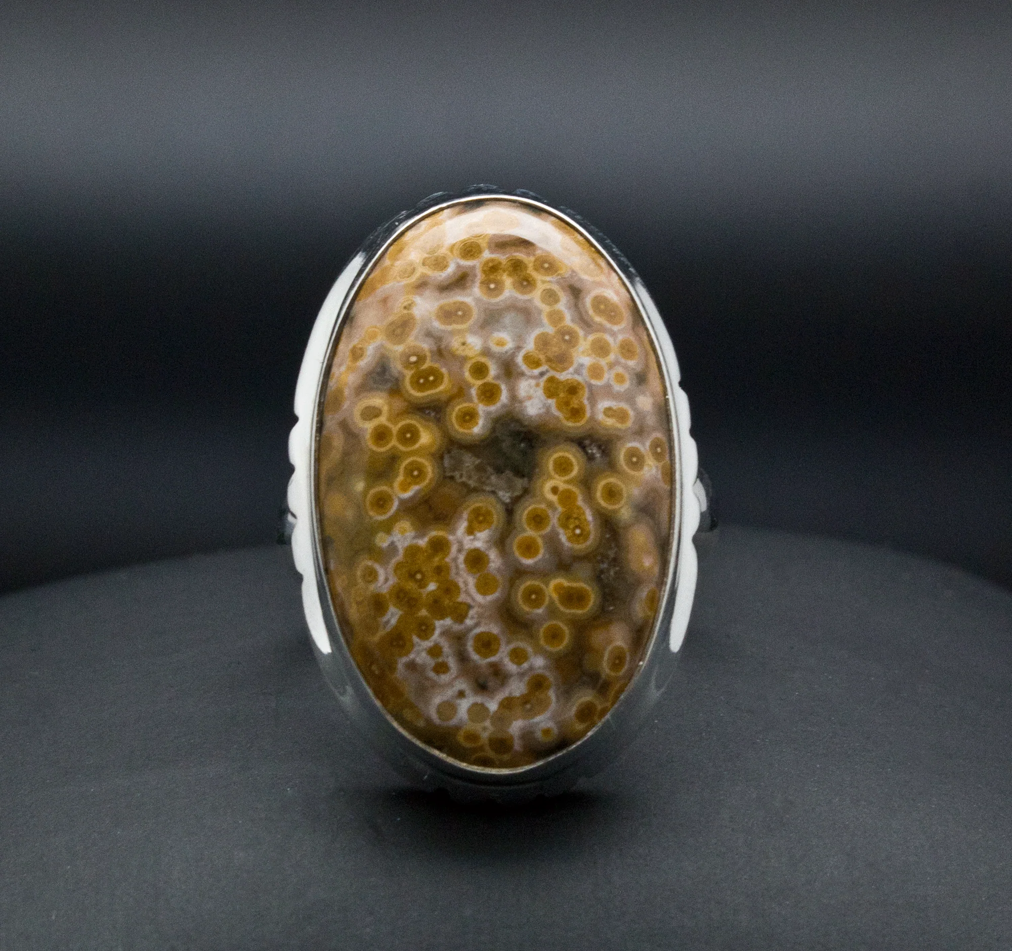 Sterling Silver Ocean Jasper Ring Size 6.5 - Image 2
