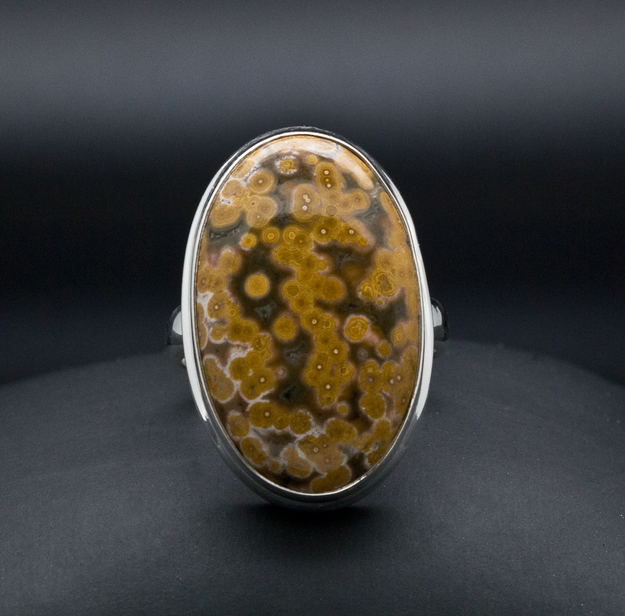 Sterling Silver Ocean Jasper Ring Size 8 - Image 2