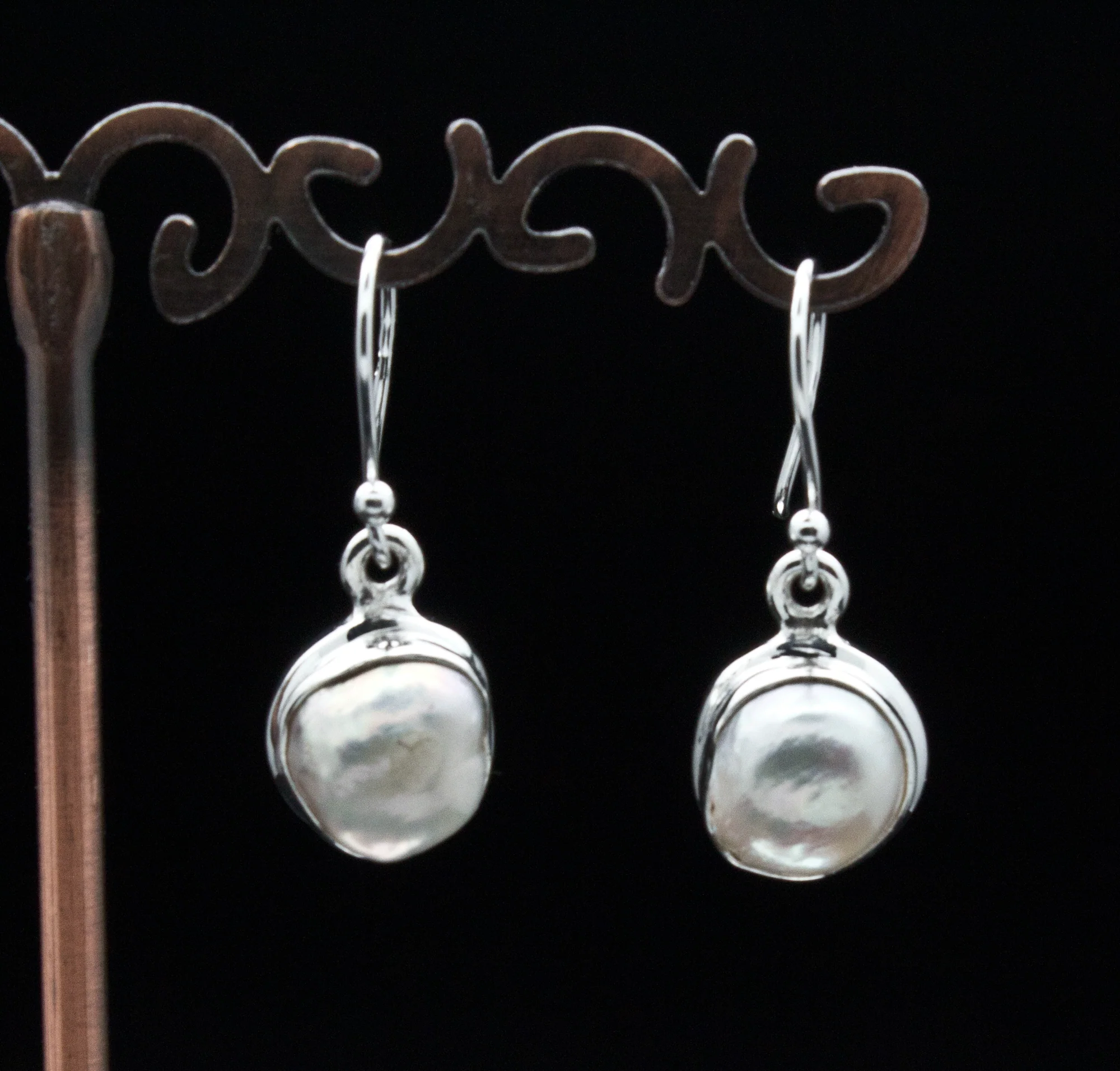 Sterling Silver Pearl Earrings - Image 2