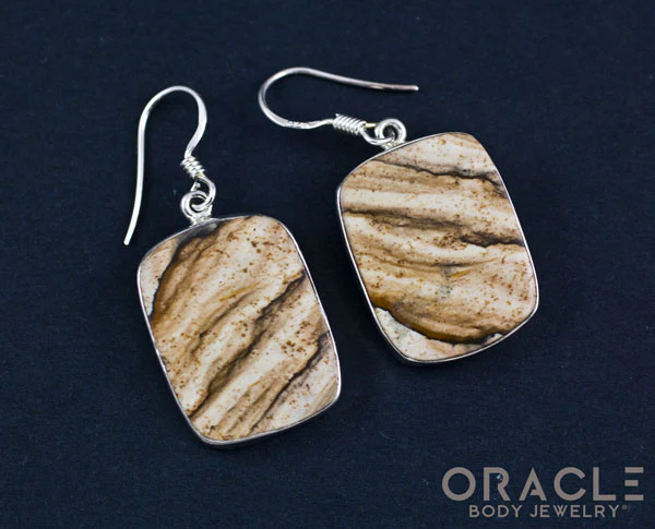 Sterling Silver Picture Jasper Standard Earring - Image 2