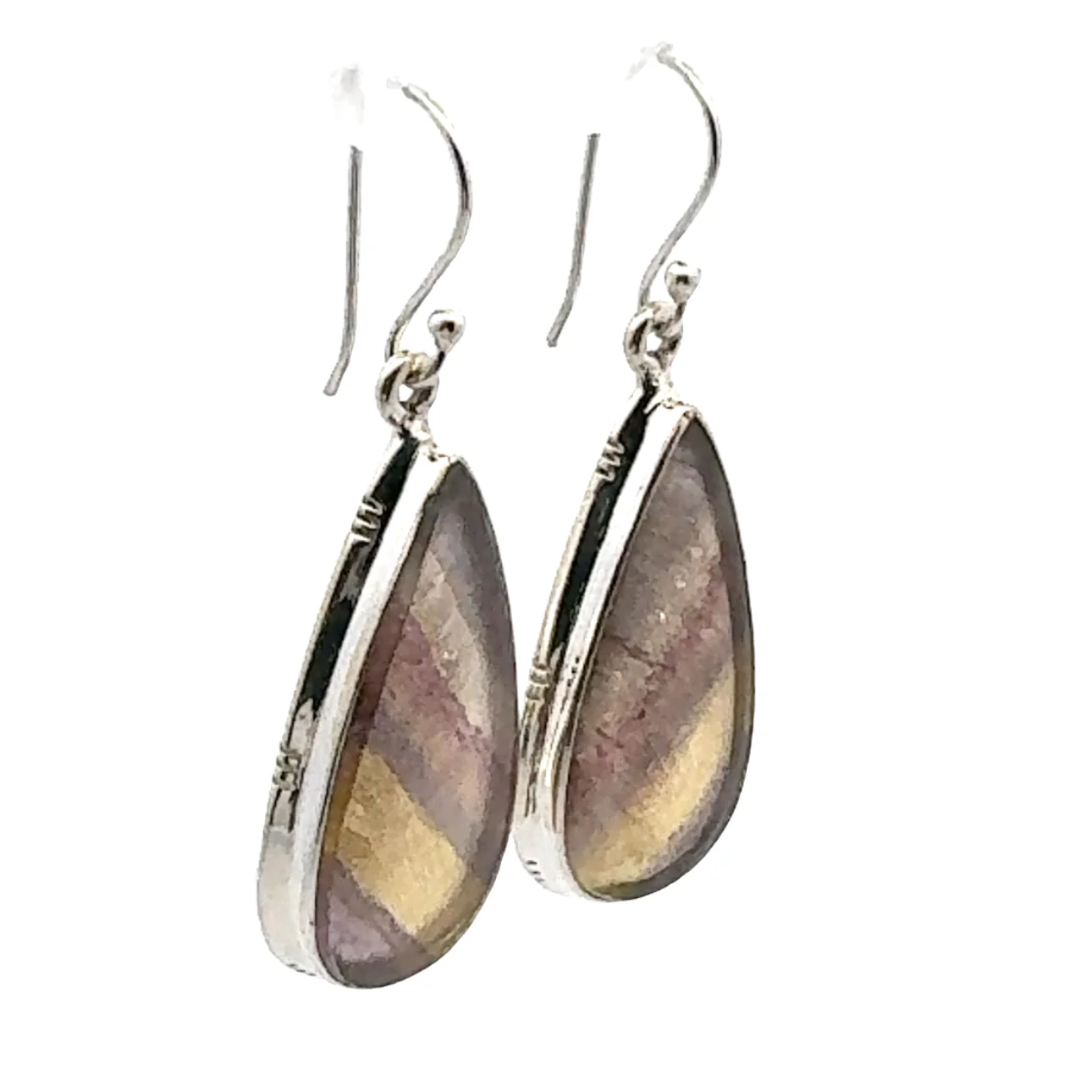 Sterling Silver Rainbow Fluorite Earrings - Image 2