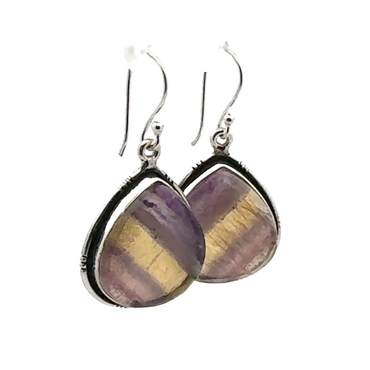 Sterling Silver Rainbow Fluorite Earrings - Image 2